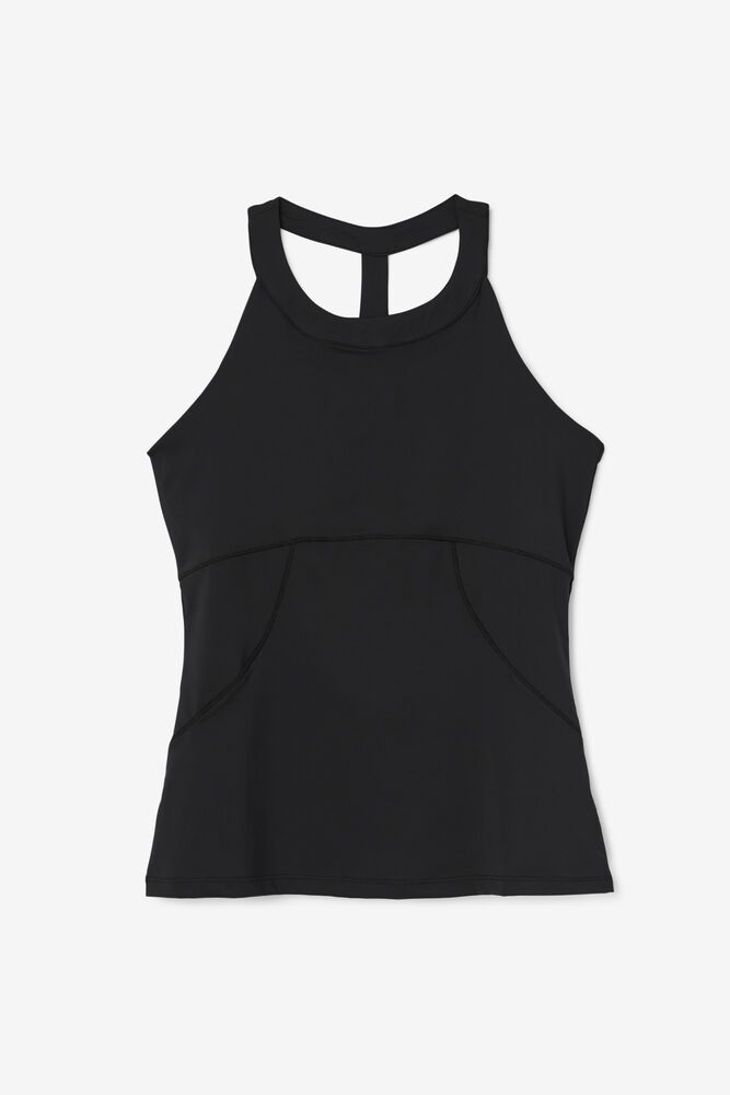 Fila Essentials Halter Black Tank Top Womens - NZ 50241-AMYH